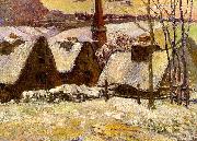 Paul Gauguin Breton Village in the Snow painting